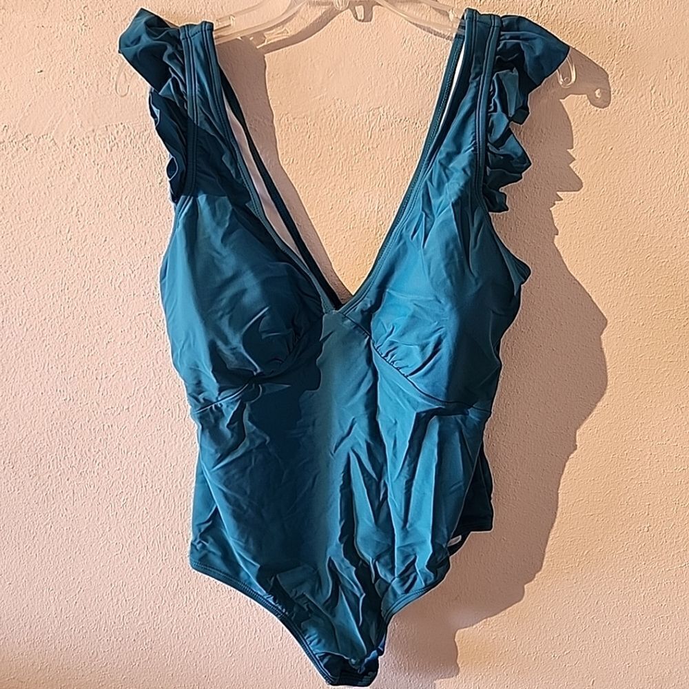 Meet Curve Swimsuit Teal Blue XL One Piece